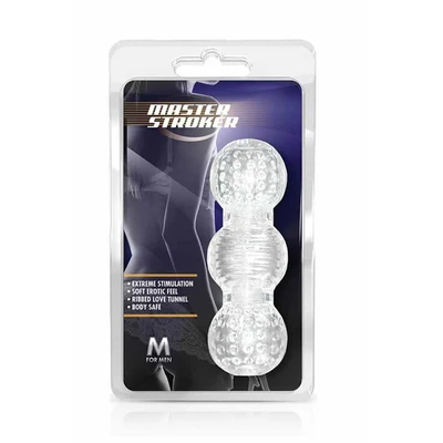 M For Men Master Stroker Clear - Prozirni muški stimulator sa teksturom - Sexy Shop