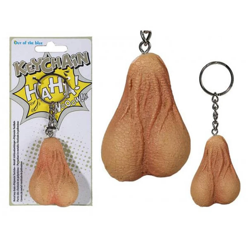 Metalni privezak za ključeve Testis Kavez 6cm - smešan dodatak za svaki seksi trenutak
