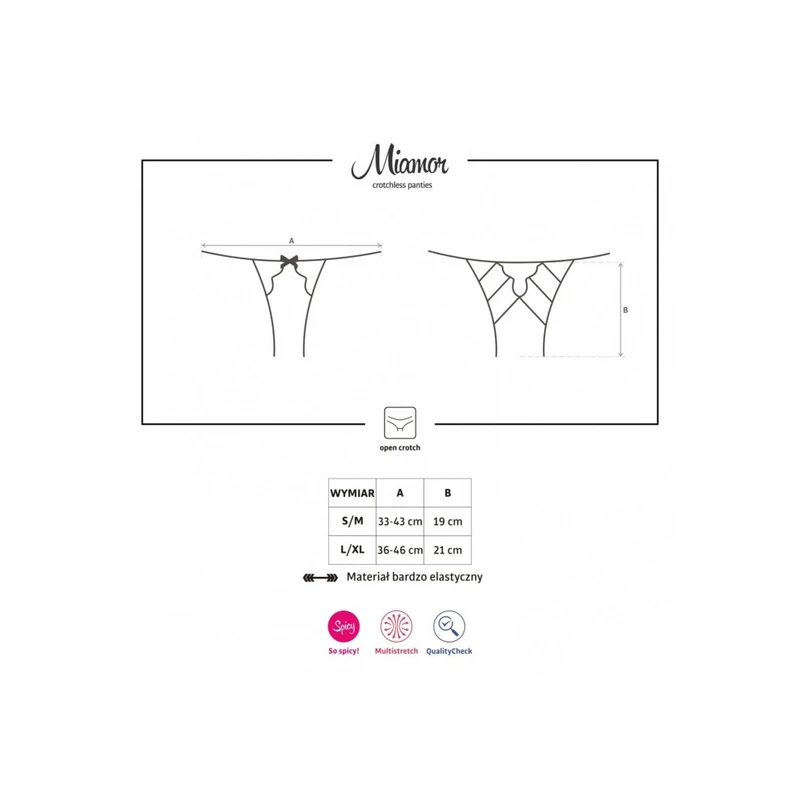 Miamor Crotchless Čarolija - Crne Gaćice L/XL