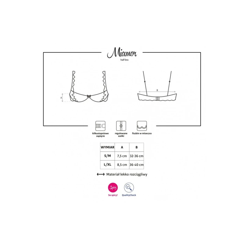 Miamor polu-lingerie grudnjak S/M crni