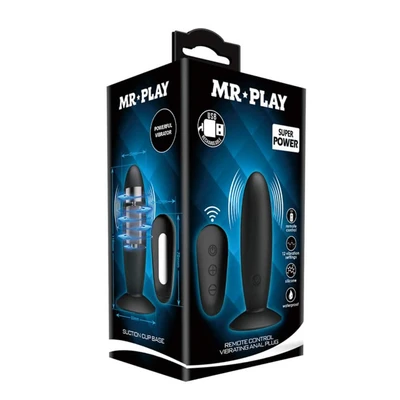 Mr. Play Vibrirajući analni čep sa daljinskim upravljačem, 11cm, crni - Sexy Shop