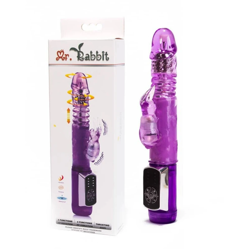 Mr. Rabbit Vibrator Ljubičasti sa Stimulansom Klitorisa, Vodootporni, Rotirajući 23cm