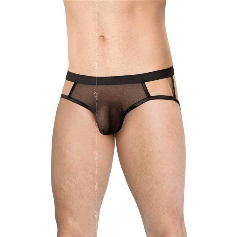 Muške tangice Softline - crne, otvorene pozadine, OneSize