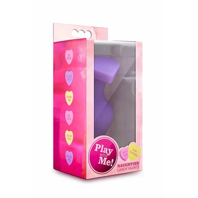 Naughtier Candy Heart ljubičasti analni čep sa porukom - Sexy Shop