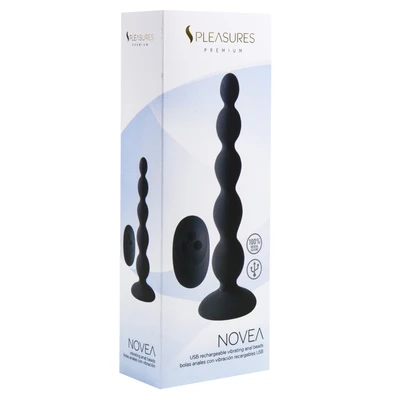 NOVEA - Crni vibrator sa vakuumskim postoljem i daljinskim upravljačem - Sexy Shop