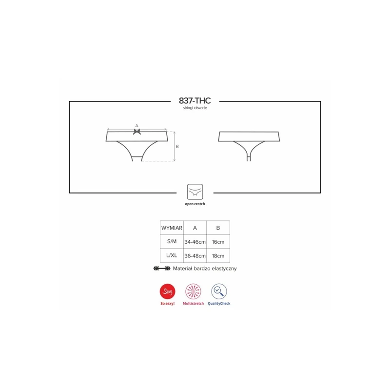 Obsessive crni thong bez kroja L/XL