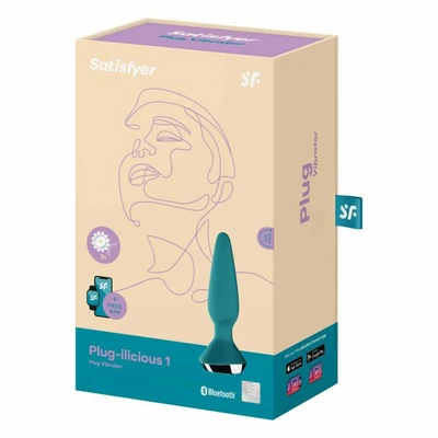 Plug-ilicious 1 s aplikacijom, vodootporni vibrator, 12cm, zeleni - Sexy Shop