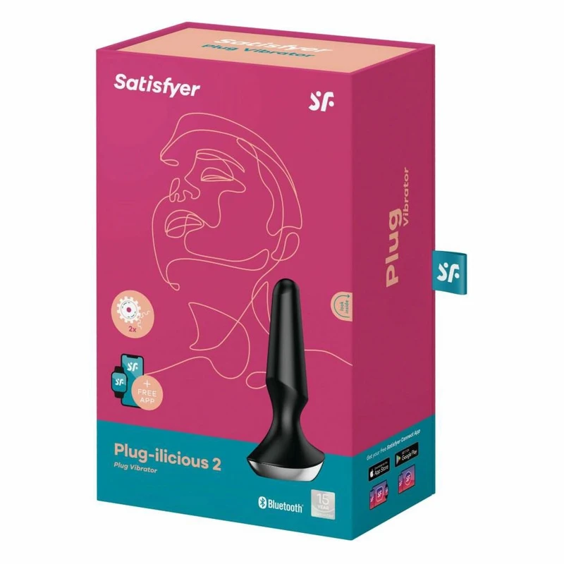 Plug-ilicious 2 crni – pametan analni čep sa vibrom i aplikacijom Satisfyer