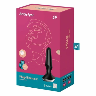 Plug-ilicious 2 crni – pametan analni čep sa vibrom i aplikacijom Satisfyer - Sexy Shop