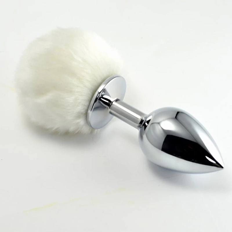 Pompon metalni plug mali beli 7cm Lovetoy