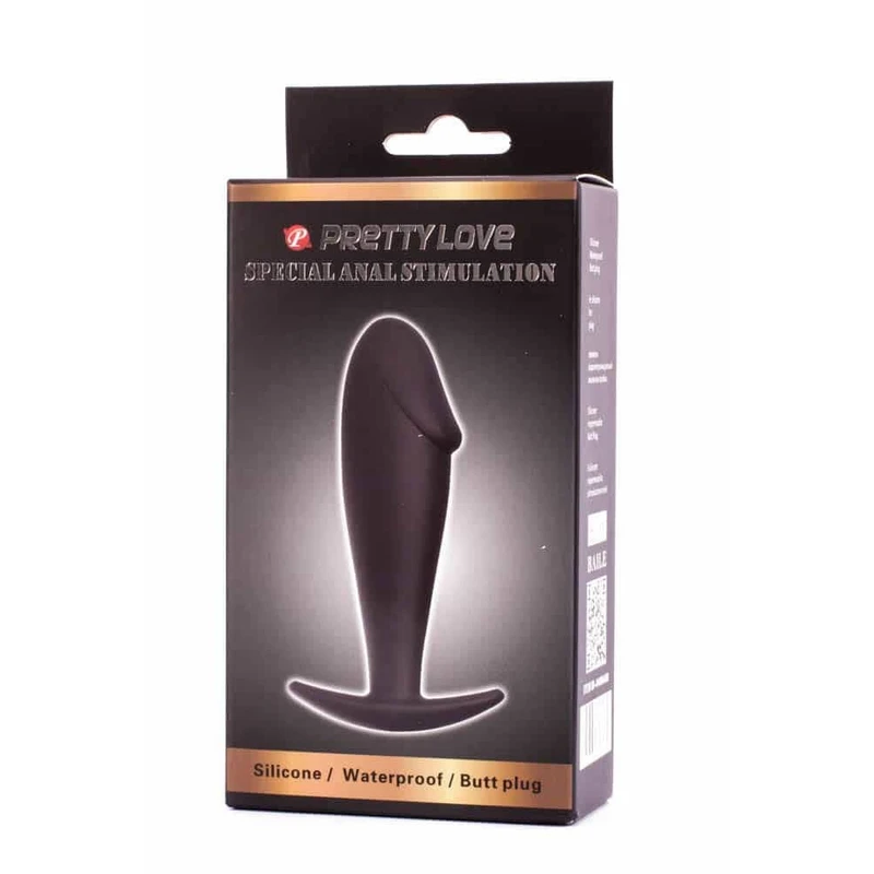 Pretty Love Anal Stimulation Plug - Crni vodootporni analni igračak za užitak 10cm