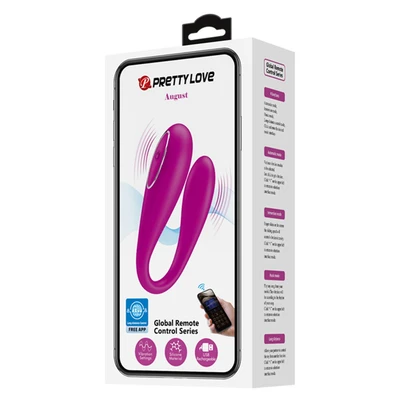 Pretty Love August vibrator sa 12 funkcija, ljubičasti, vodootporni, kontrola aplikacijom - Sexy Shop