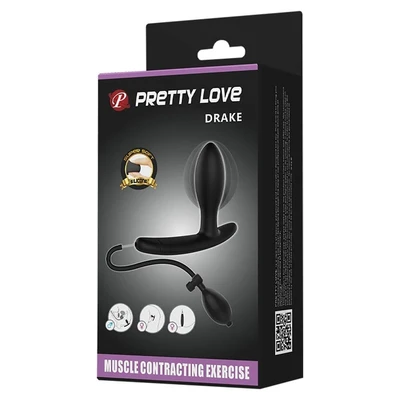 Pretty Love Drake analni čep sa pumpom, crni, vodootporan, 7,8 cm - Sexy Shop