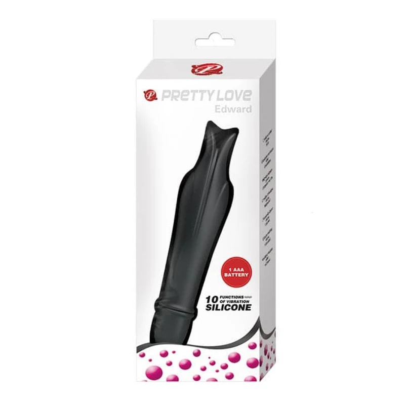 Pretty Love Edward crni vibrator u obliku delfina sa stimulansom G-tačke i klitorisa, vodootporan