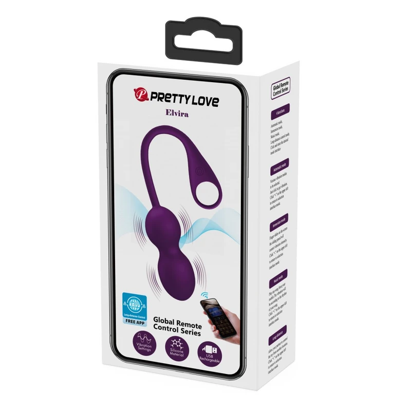 Pretty Love Elvira Purple II - Aplikaciono kontrolisane vibrirajuće Kegel kuglice