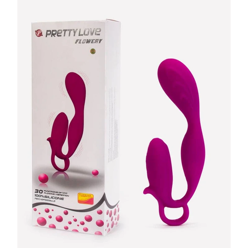 Pretty Love Flowery 30-funkcionalni silikonasti vibrator ljubičasti 16,8cm vodootporni