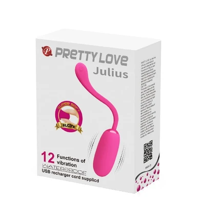 Pretty Love Julius Pink - Diskretna Vibrirajuća Jaja za Odrasle, Vodootporna, 12 Funkcija, Roze - Sexy Shop