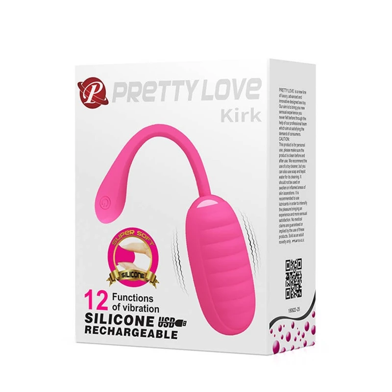 Pretty Love Kirk Pinka vibra egg 19,7cm vodootporan roze