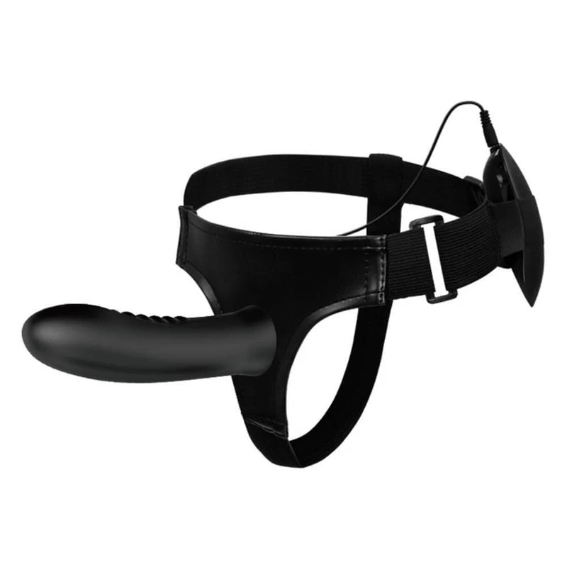 Pretty Love Myron - Vodootporni Vibrirajući Strap-On Dildo Crni 18,5cm