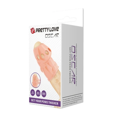 Pretty Love Penis Sleeve Oscar - Kožni Ekstenzija za Snagu - Sexy Shop