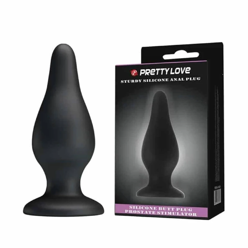 Pretty Love Sturdy Silikonski Analni Čep sa Vakuumskim Postoljem - Crni