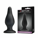 Pretty Love Sturdy Silikonski Analni Čep sa Vakuumskim Postoljem - Crni
