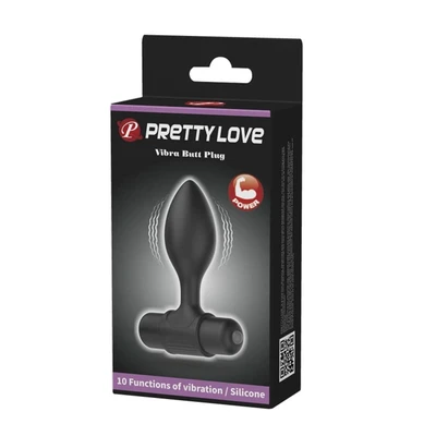 Pretty Love Vibrirajući Butt Plug Crni 8,6cm - Sexy Shop