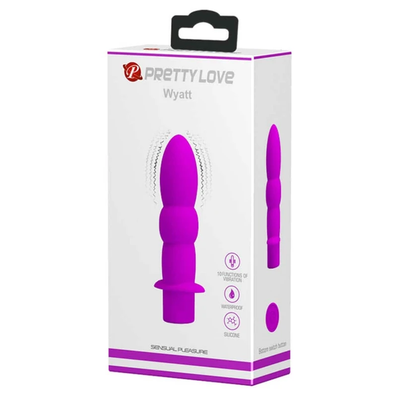 Pretty Love Wyatt ljubičasti vibrirajući analni čep 11,5 cm vodootporan