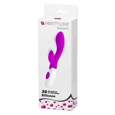 Rabbit vibrator Pretty Love Brighty - 30 funkcija, ljubičasti, vodootporni, sa stimulansom klitorisa - Sexy Shop