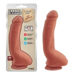 Realistični dildo sa testisima Chisa, 23,5 cm, vodootporan, sa vakuumskim postoljem, boja pesak
