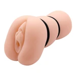 Realistični masturbator Crazy Bull Leona sa ribastim dizajnom, 15,4 cm, vodootporan, bež boja