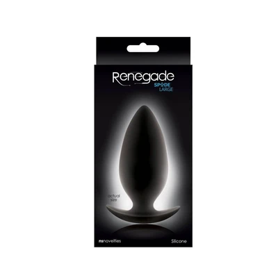 Renegade Spades Large analni čep od silikona, vodootporan, crni 10cm - Sexy Shop