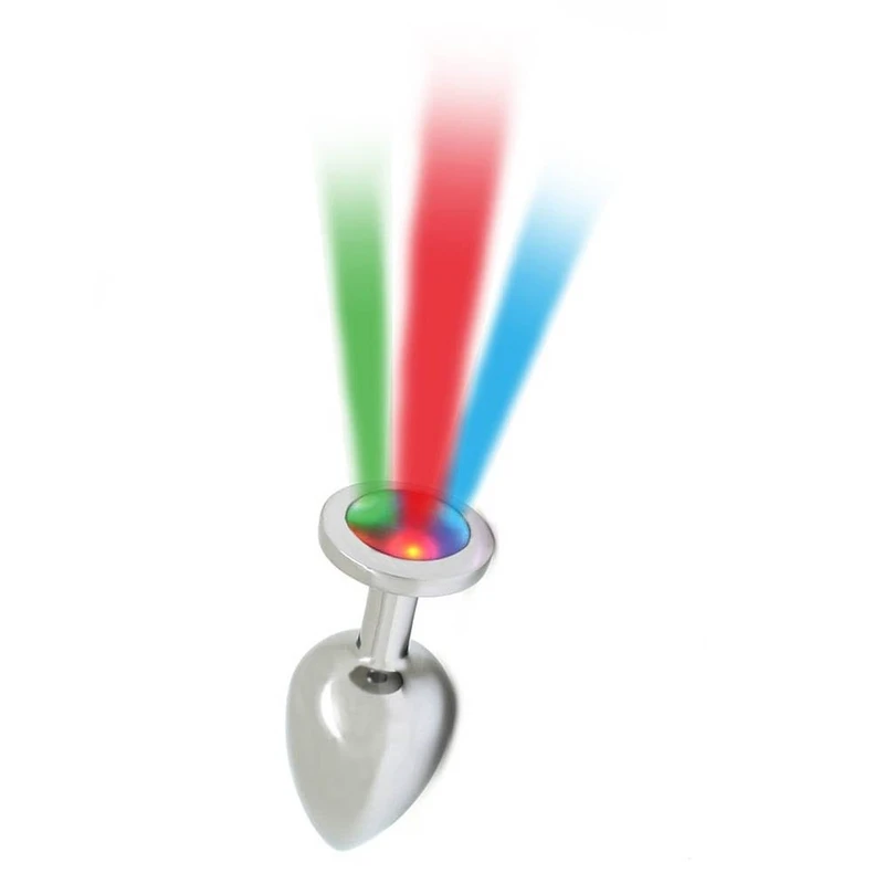 Rimba Pisa butt plug sa LED svetlima, 8cm, vodootporan, srebrni