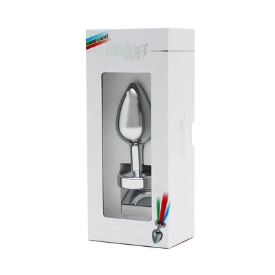 Rimba Pisa butt plug sa LED svetlima, 8cm, vodootporan, srebrni - Sexy Shop