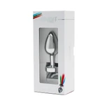Rimba Pisa butt plug sa LED svetlima, 8cm, vodootporan, srebrni