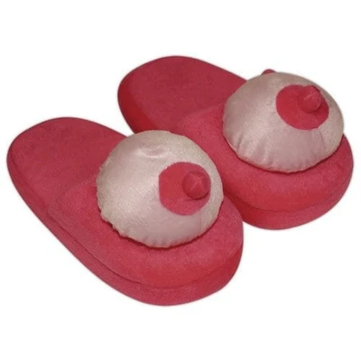 Roze papuče sa sisicama od veštačkog krzna - Orion - Sexy Shop