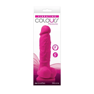 Roze vibrator sa vakuumskim postoljem i testisima - 16,7cm - NS Toys - Sexy Shop