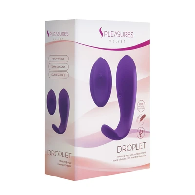 S Pleasures Velvet Droplet Ljubičasta Vibrirajuća Jaja Sa Daljinskim - Sexy Shop