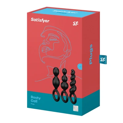 Satisfyer Booty Call Plugs - Set od 3 crna analna čepa - Sexy Shop