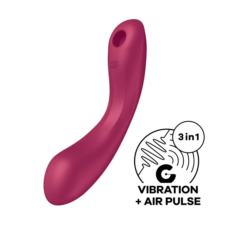 Satisfyer Curvy Trinity 1 - Višenamenski vibrator crvene boje