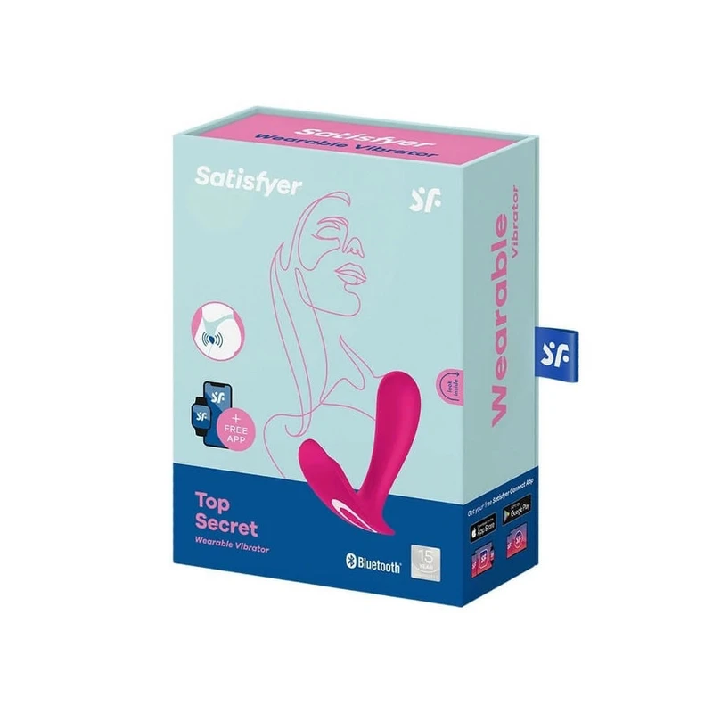 Satisfyer Top Secret - Ergonomski vibrator za G-tačku sa aplikacijom, vodootporan, roze