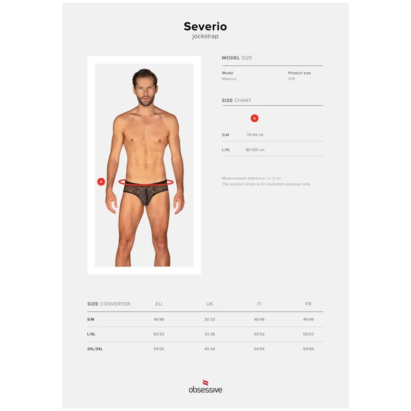 Severio jockstrap S/M crni Obsessive