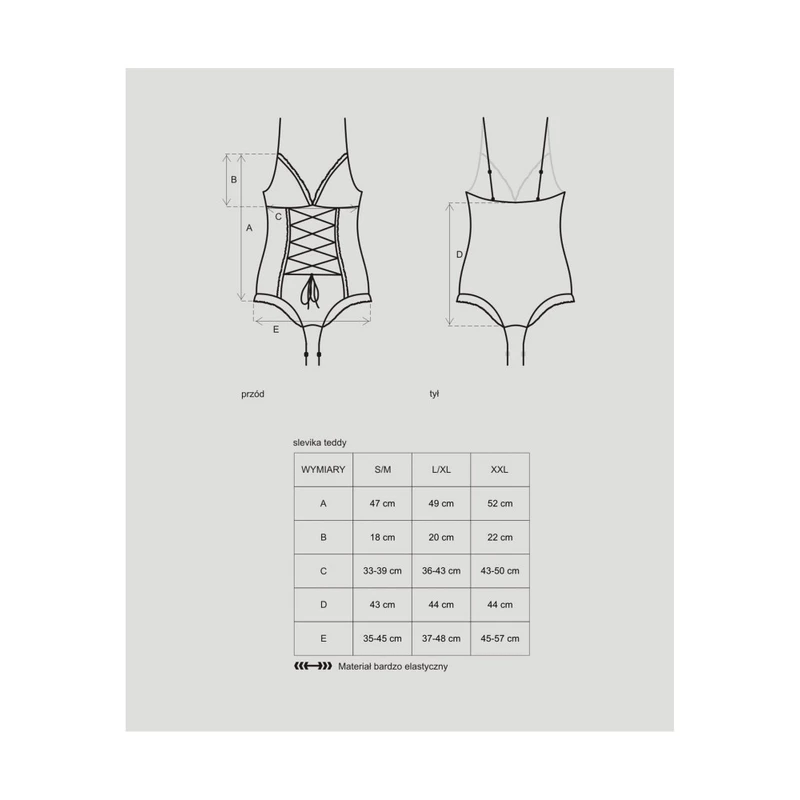 Slevika teddy S/M crna Obsessive