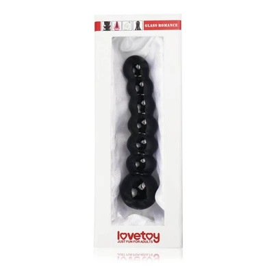 Stakleni dildo Glass Romance Black 17cm - Lovetoy - Sexy Shop