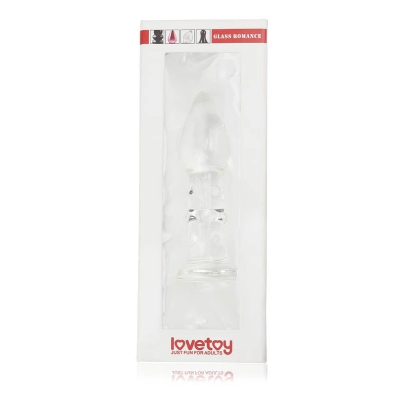 Stakleni dildo za ljubavne trenutke 13,9 cm - Lovetoy proziran, vodootporan