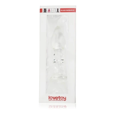Stakleni dildo za ljubavne trenutke 13,9 cm - Lovetoy proziran, vodootporan - Sexy Shop