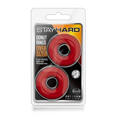 Stay Hard Donut Rings Oversized Crveni - Sexy Shop