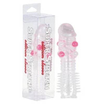 Super Stretch Prozirna Silikonska Navlaka sa Lopticama 14cm - Sexy Shop