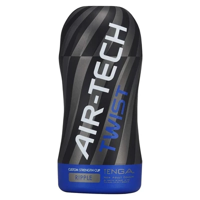 Tenga Air-Tech Twist Ripple - Cup za prilagodljivu stimulaciju, vodootporan, crni - Sexy Shop
