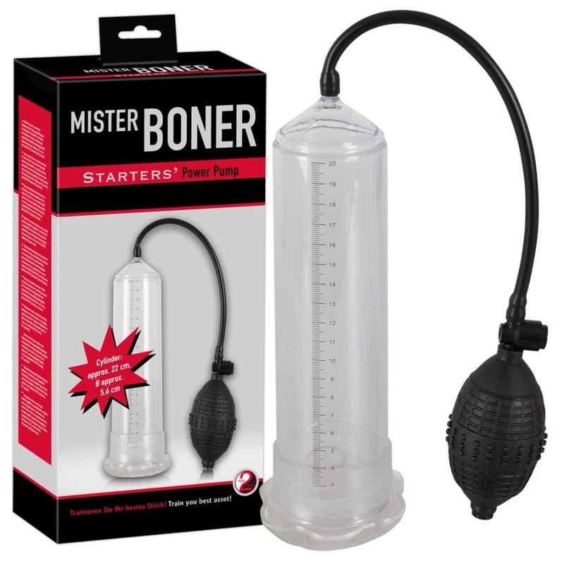 Transparentna penis pumpa sa fleksibilnom zaštitom - Starters Power Pump 22cm